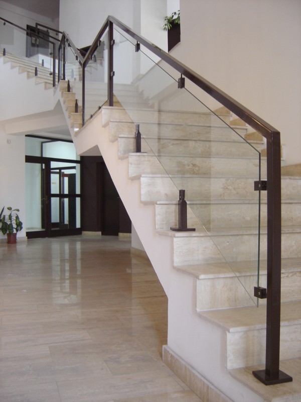 Stair balustrades clear toughened glass